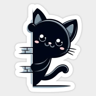 Sneaky Peek Kitty Graphic Sticker